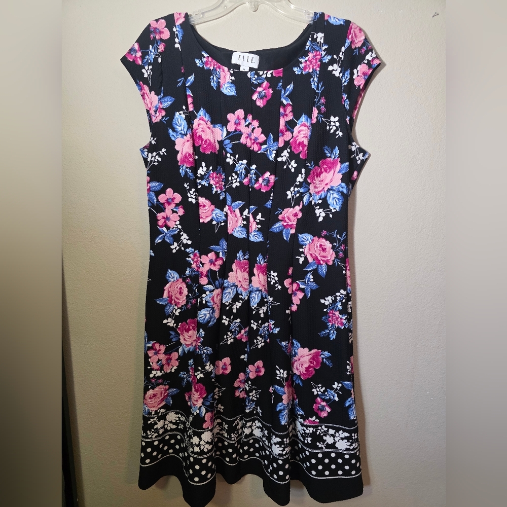 ELLE Fit & Flare Womens Floral Dress